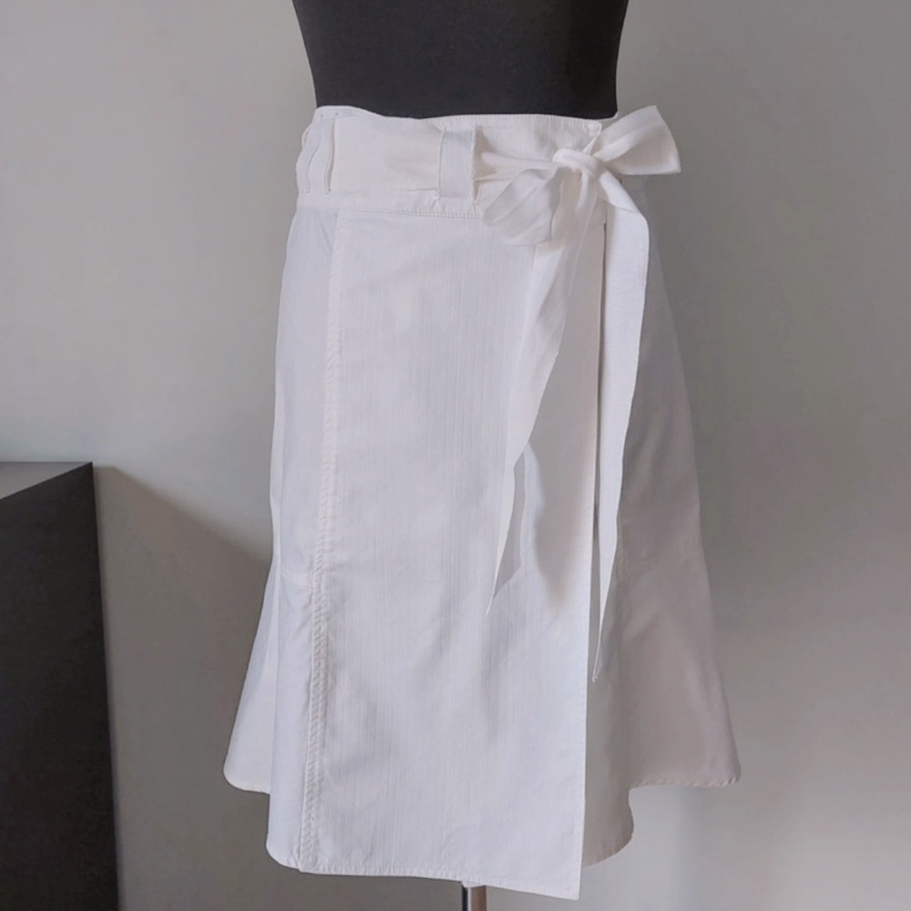 True Meaning white midi wrap cotton skirt